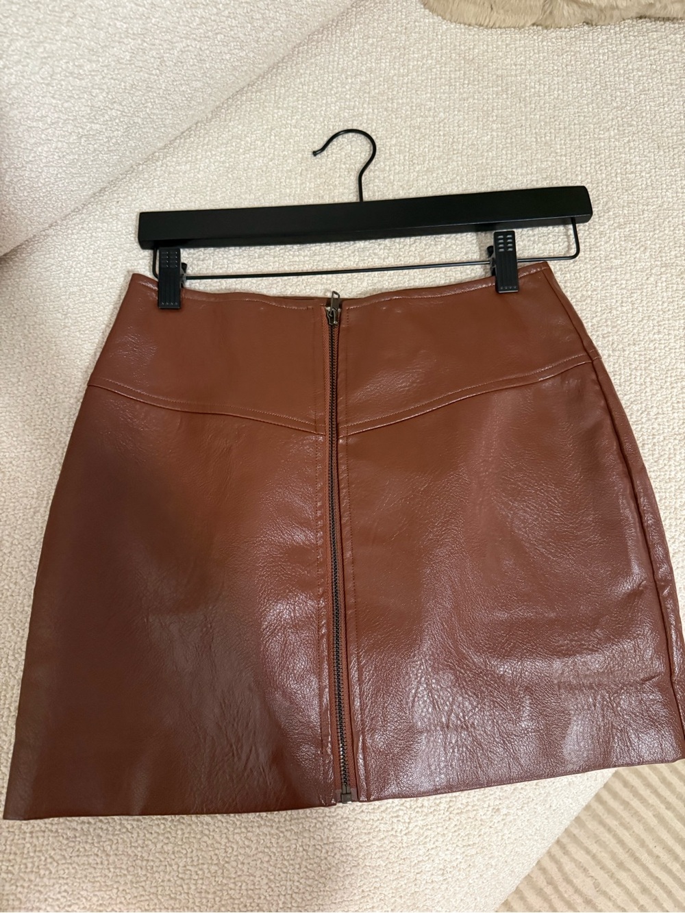 ASTR The Label Brown Faux Leather Mini Skirt Size Small